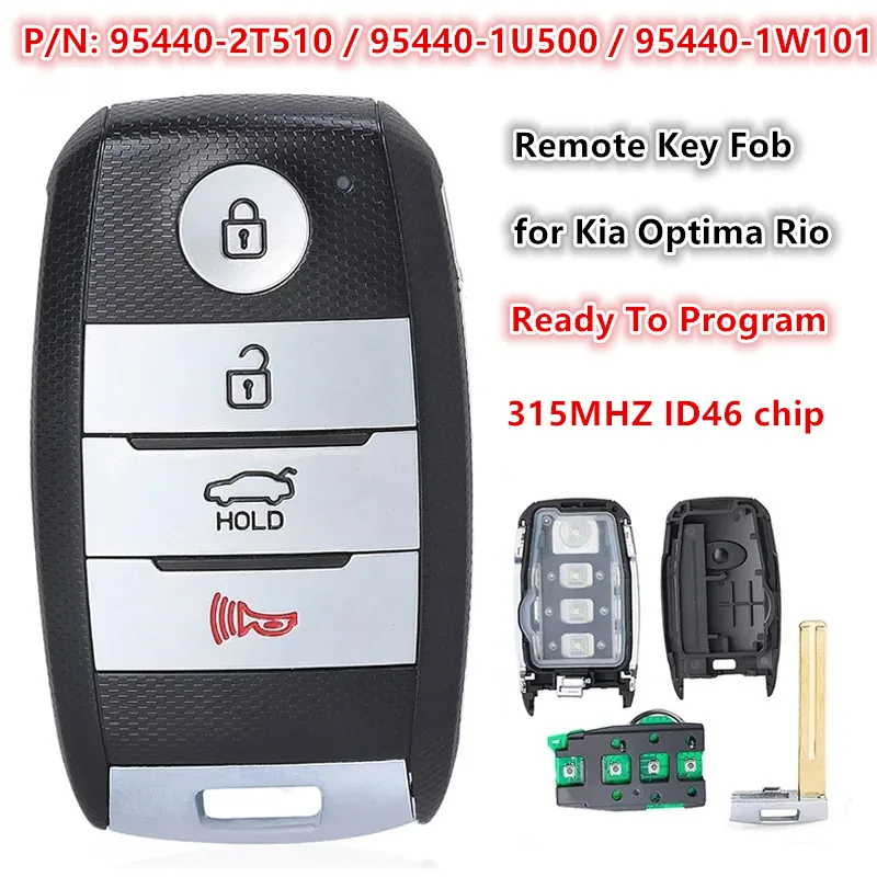 KEYECU P/N:95440-2T510/ 95440-1U500 /95440-1W101 Smart Keyless Remote Key 315MHz ID46 Fob for KIA Optima Rio 2014 2015 2016 2017