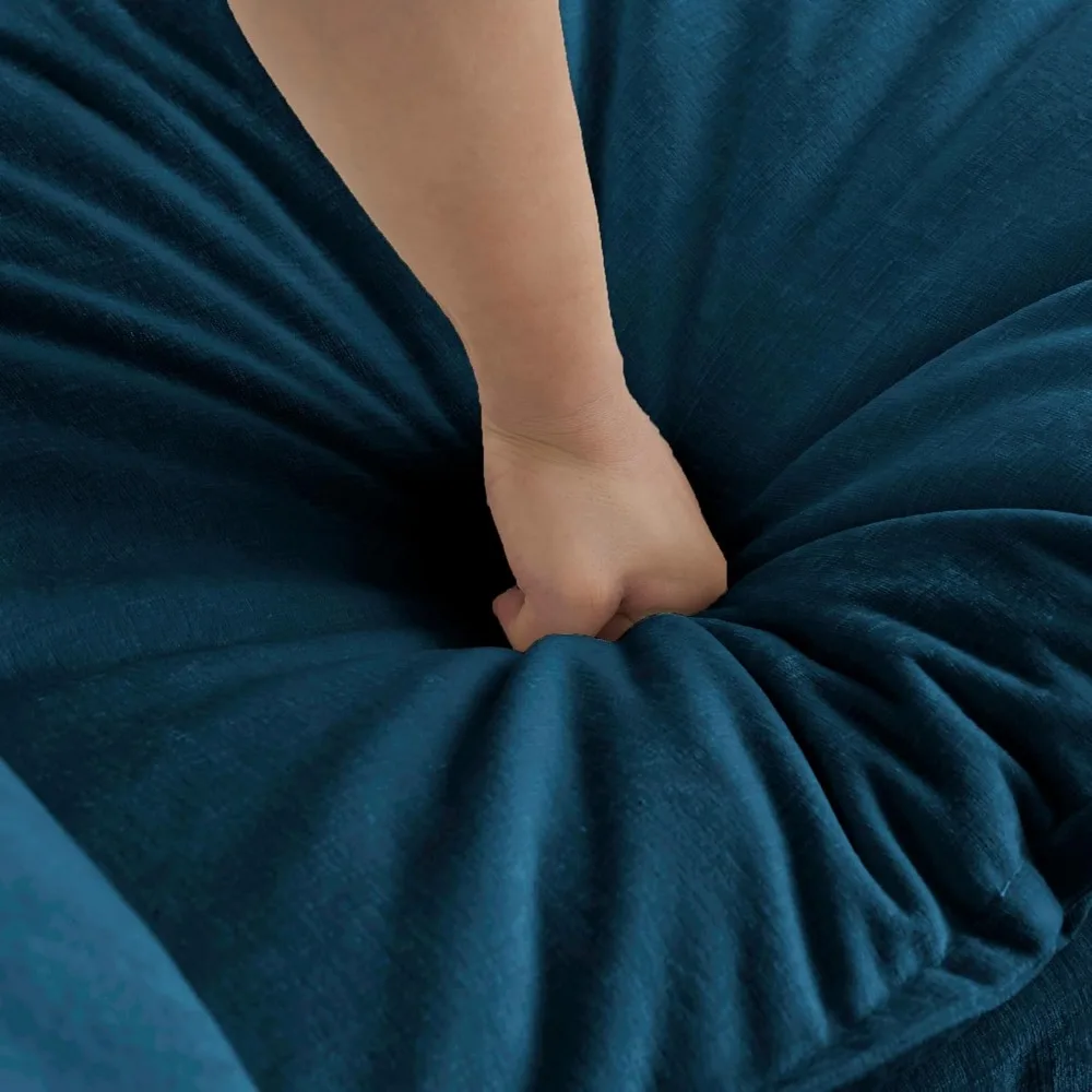 أريكة شانيل مقطعية مع مسند باللون الأزرق الداكن لراحة وأناقة فاخرة