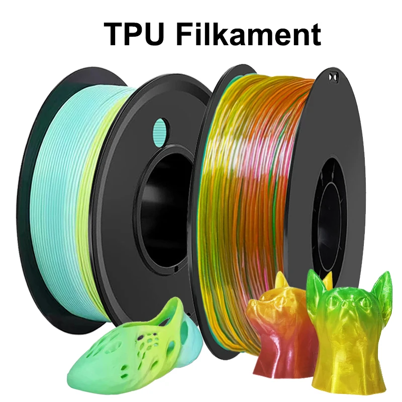 

200g/500g/1Kg 3D Printer Filament TPU Transparent Rainbow Elastic Flexible 1.75mm Roll Flex tpu Fresh Green 3D Printing Material