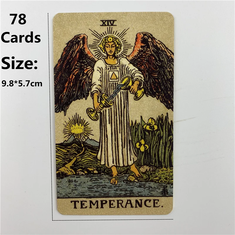 Vergoldetes, randloses Edition-Rider-Tarotkarten-Deck mit Papierführer, englische Sicht, klassische Wahrsagerei, Brettspiele – Detail 2