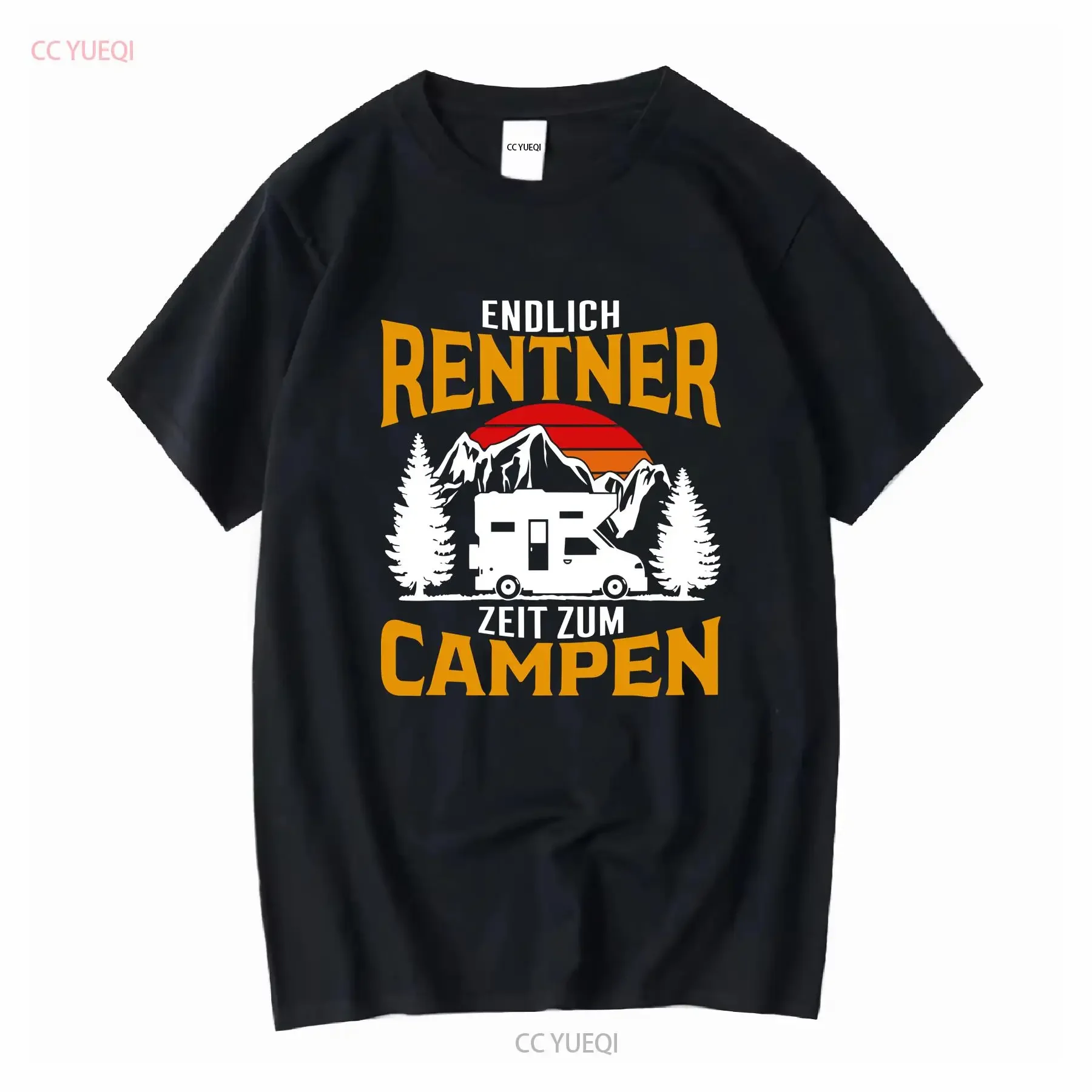 تي شيرت Rentner Geschenk Ruhestand للتخييم Wohnmobil Rente بأكمام طويلة أو قصيرة عتيقة مغسولة كاجوال موضة ممتدة