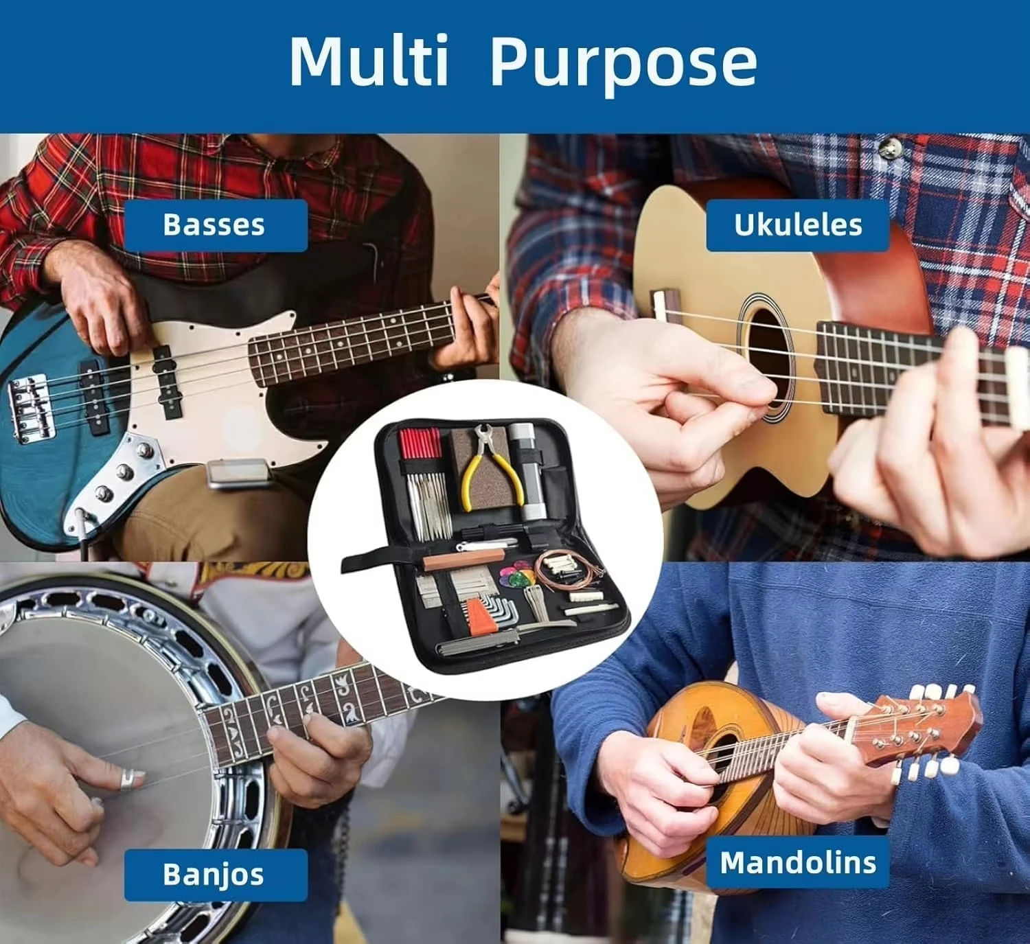 Miwayer 25/45/72 قطعة طقم جيتار عالمي-أدوات صيانة الأوتار/الجسر/الدبابيس شديدة التحمل #6