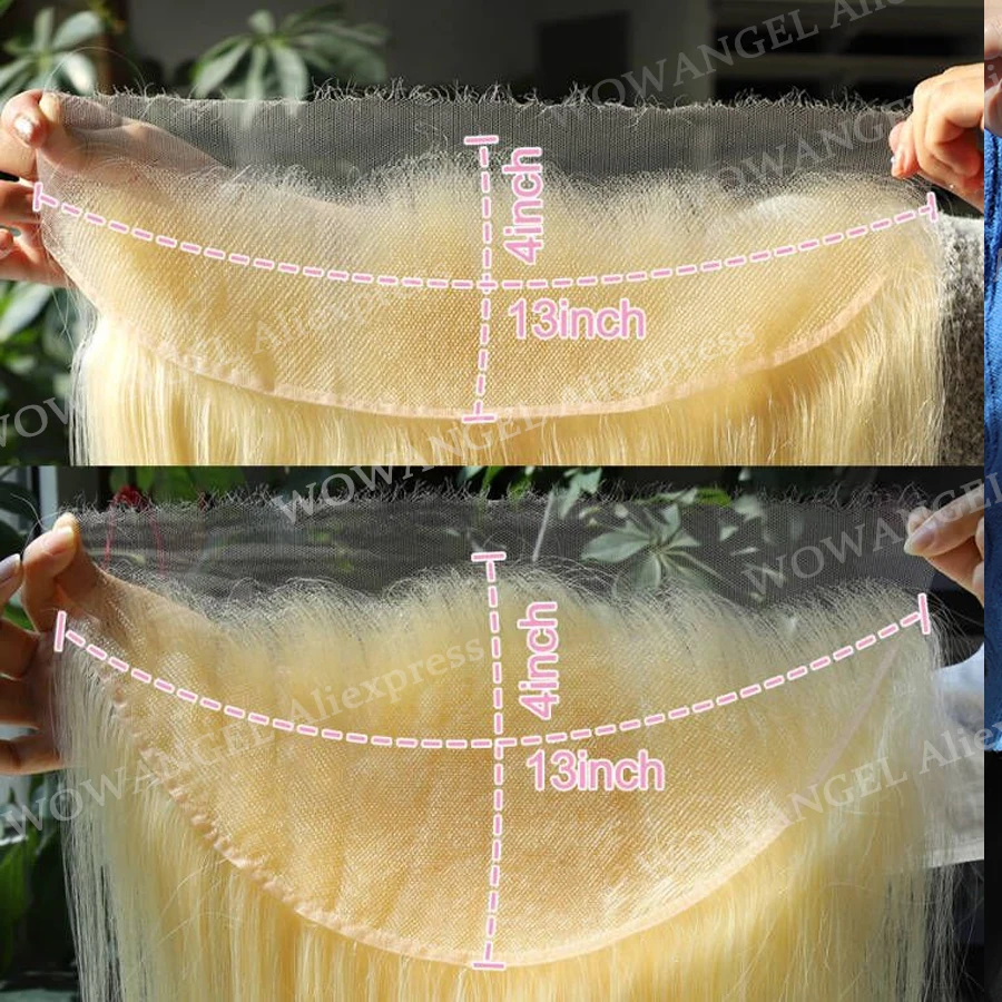 13x6 HD frontale in pizzo onda del corpo 613 capelli biondi chiusura frontale in pizzo Ultra sottile solo da orecchio a orecchio HD parte profonda in pizzo trasparente