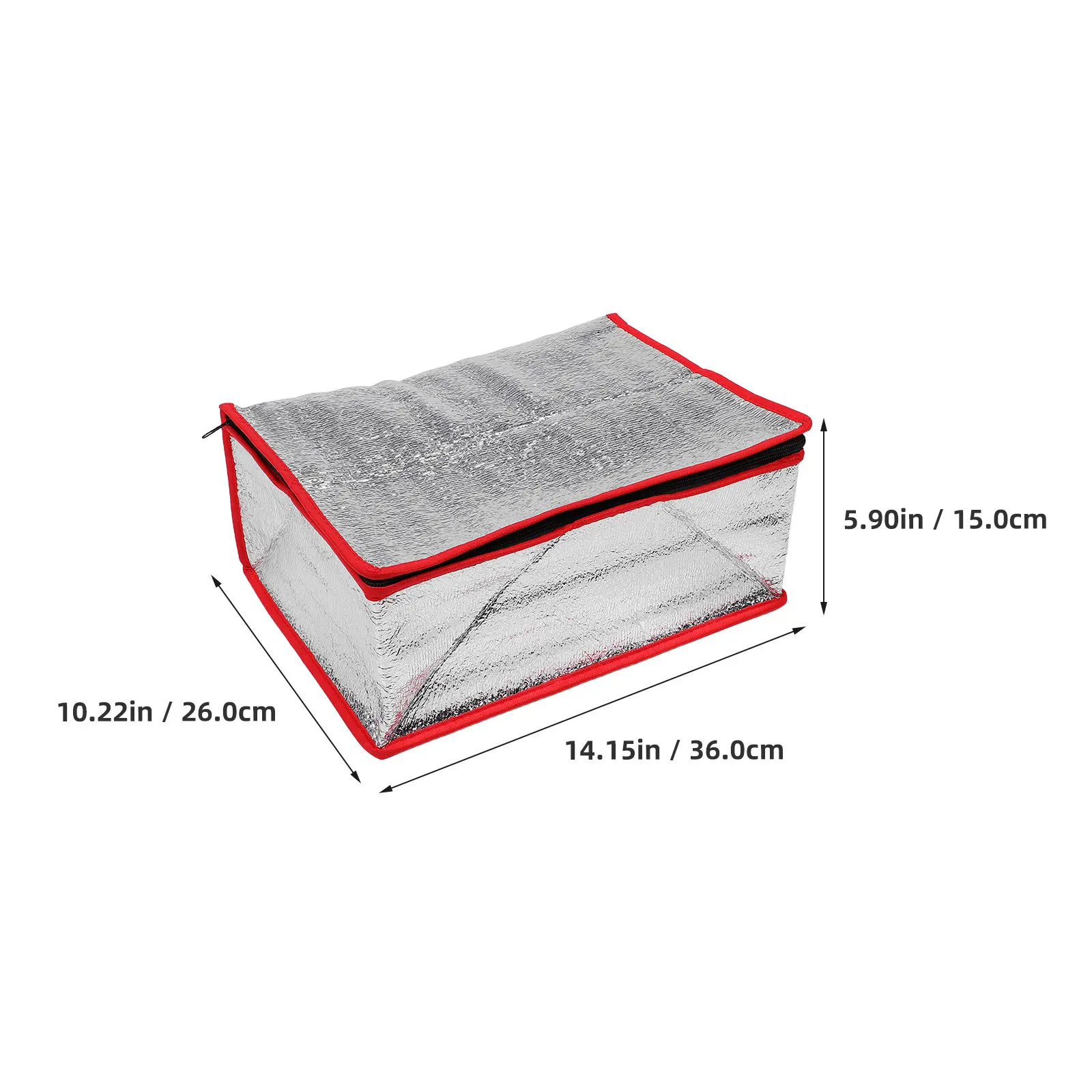 Aluminum Foil Thermal Food Bag 36x26x15cm Flat Bottom Reusable Foldable Insulated Liner for Seafood Cold Retention Portable