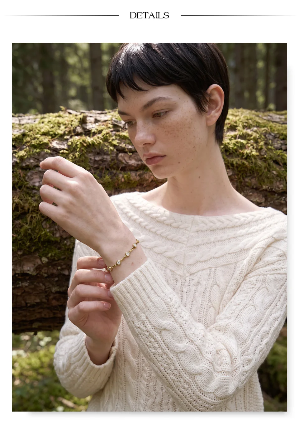 Yhpup Edelstahl CZ Armband für Damen, Kubisches Zirkonia Kettenarmband, Rund, Beliebter Ästhetischer Zarter Handgelenkschmuck – Detail 4