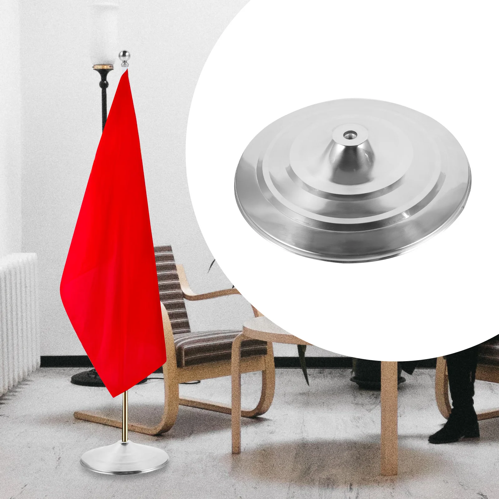 

Floor Flagpole Base Stable Portable Mini Flag Stand for Office Indoor Outdoor Decoration Small Flag Holder Pole Stand