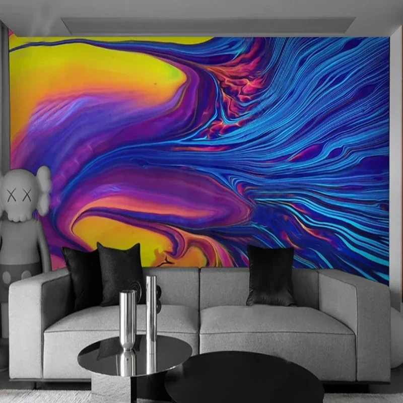 Custom Modern Abstract Color Lines Mural Wall Cloth - Living Room TV Sofa Background Wallpaper Home Decor Any Size Fresco