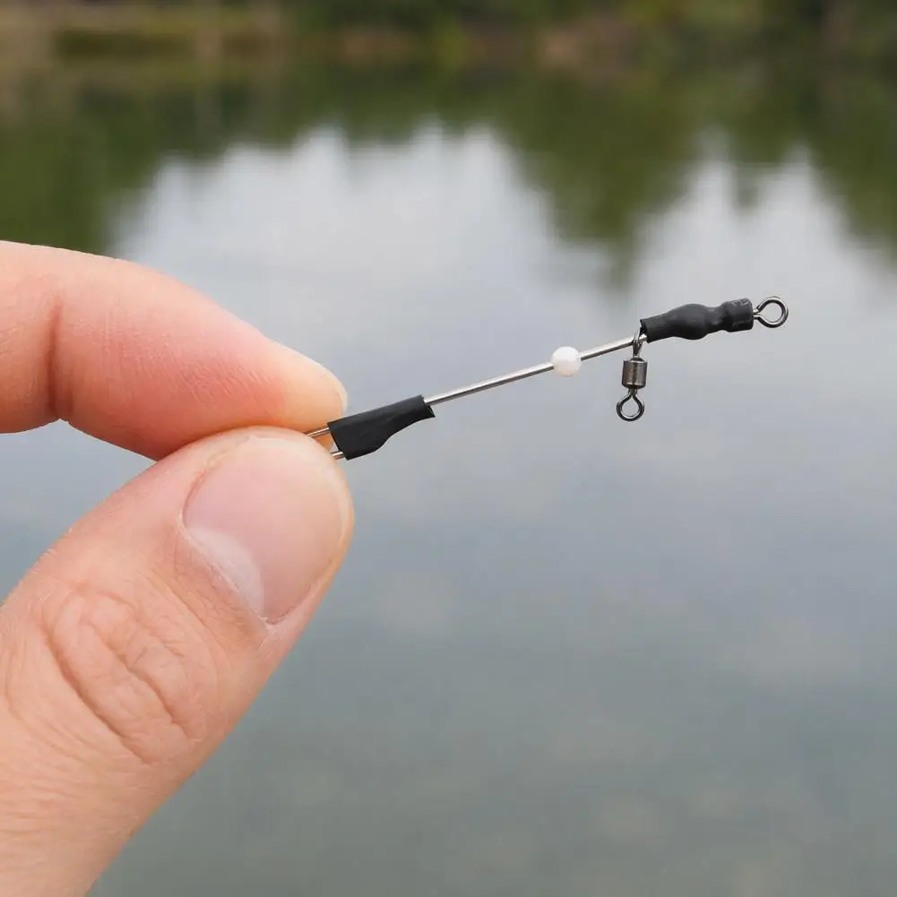 Impact Resistant Fishing Swivel Stainless Steel Wire Balance Fishing Swivels Heavy Duty 3-way Rolling Rings Connectors with Glow