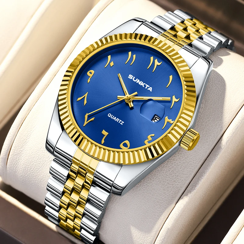 SUNKTA العلامة التجارية الفاخرة المرأة كوارتز ساعة اليد بسيطة أنيقة الأرقام العربية مقاوم للماء ساعة مضيئة للنساء Reloj Mujer #1