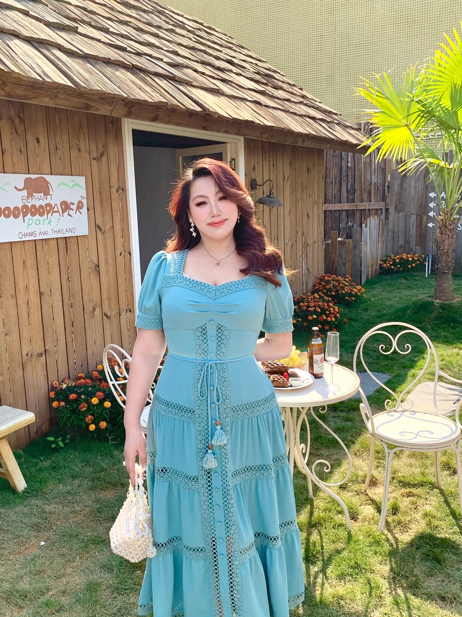 

Женское платье GLEC больших размеров, кружевное, с вырезами, в отпускном стиле, лето 2026, повседневное, с завышенной талией, с коротким рукавом, длинное