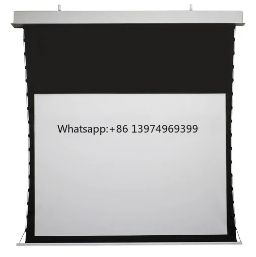100 16:9 Motorized Tab Tension Projector Screen Recessed Design for Cinema Projection