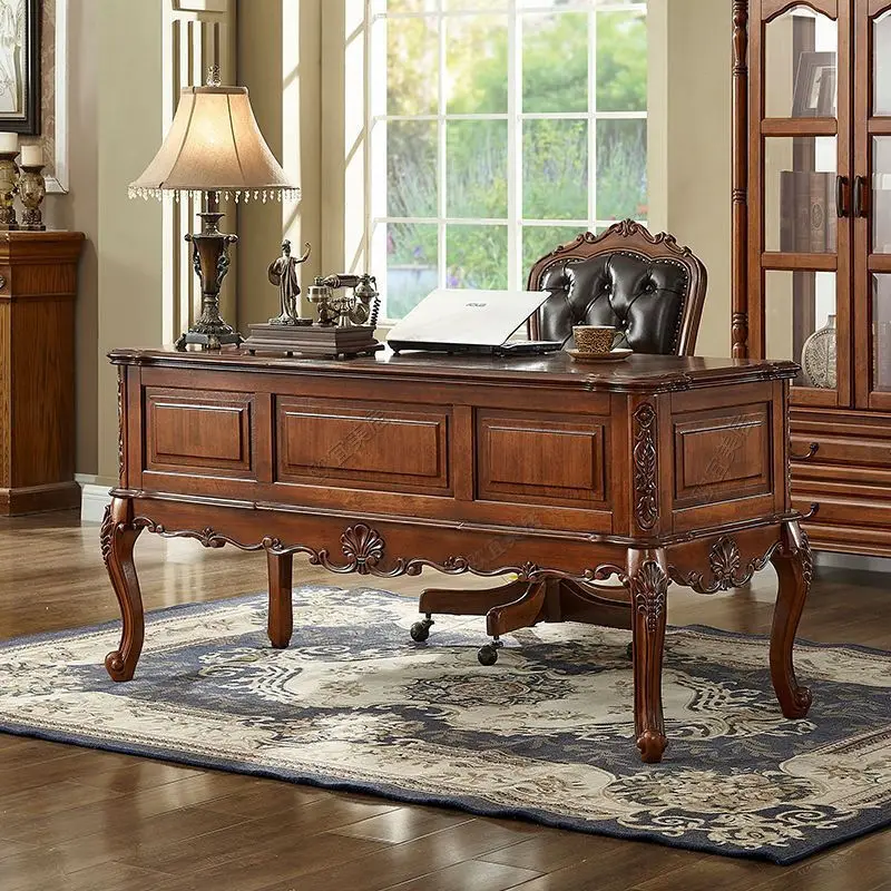 Solid wood home writing desk computer study boss table