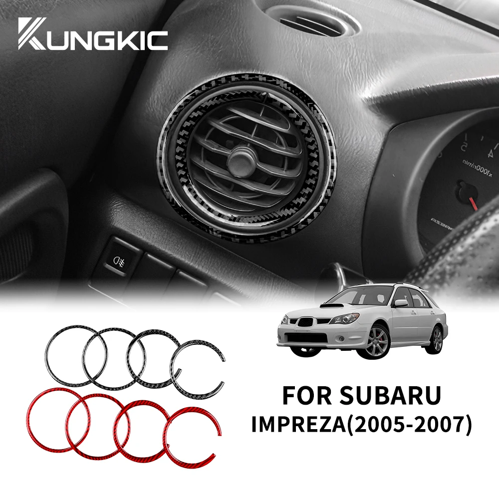 Real Soft Carbon Fiber Sticker For Subaru Impreza 2005 2006 2007 LHD RHD Car Outlet Vent Frame Interior Trim Accessories