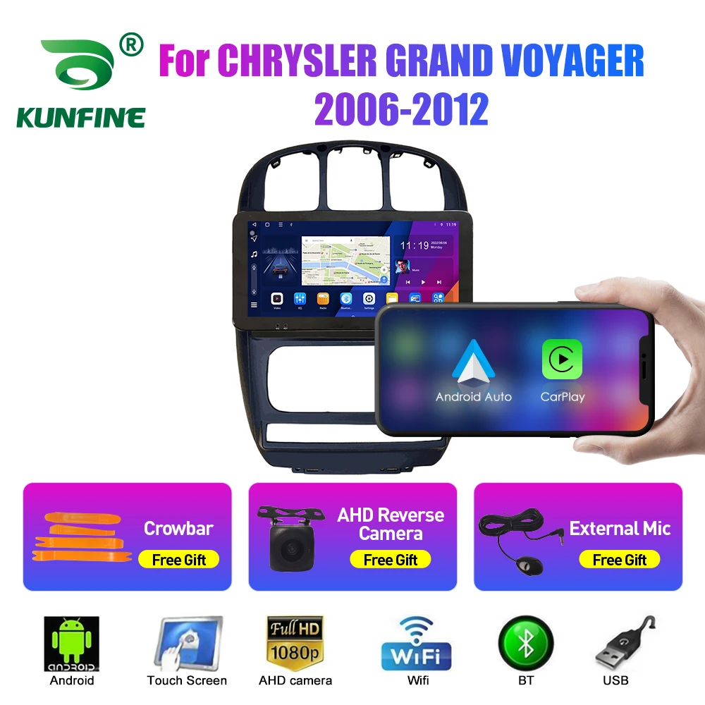 

10,33-дюймовый автомобильный радиоприемник для CHRYSLER GRAND VOYAGER 2 Din Android, восьмиядерный автомобильный стерео DVD, GPS-навигатор, плеер, QLED-экран Carplay