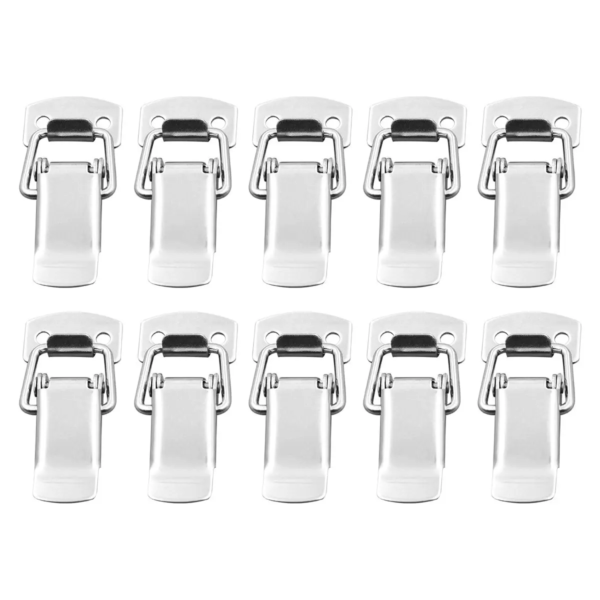 10Pcs Metal Toggle Hasps Cabinet Spring Loaded Latch Catch Door Lock for Toolbox Cabinets Cabinet