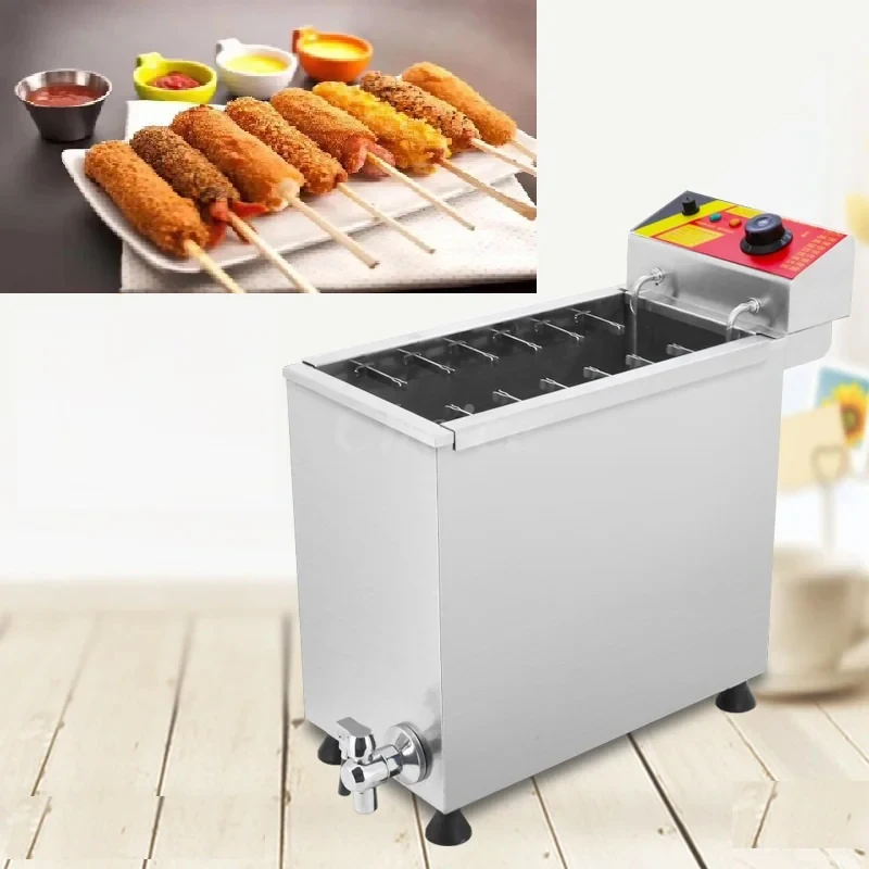 Electric Stainless Steel Sausage Fryer Hot Dog Corn Cheese Stick Maker Commercial Deep Fryer with Timer And Temperature Control