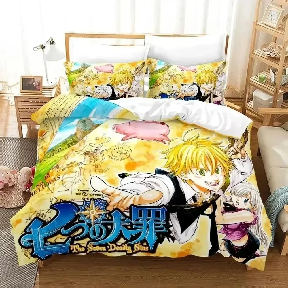 The Seven Deadly Sins Bedding Set Single Twin Full Queen King Size Anime Bed Set Teenager Bedroom Duvet Cover Sets Bed Sheet