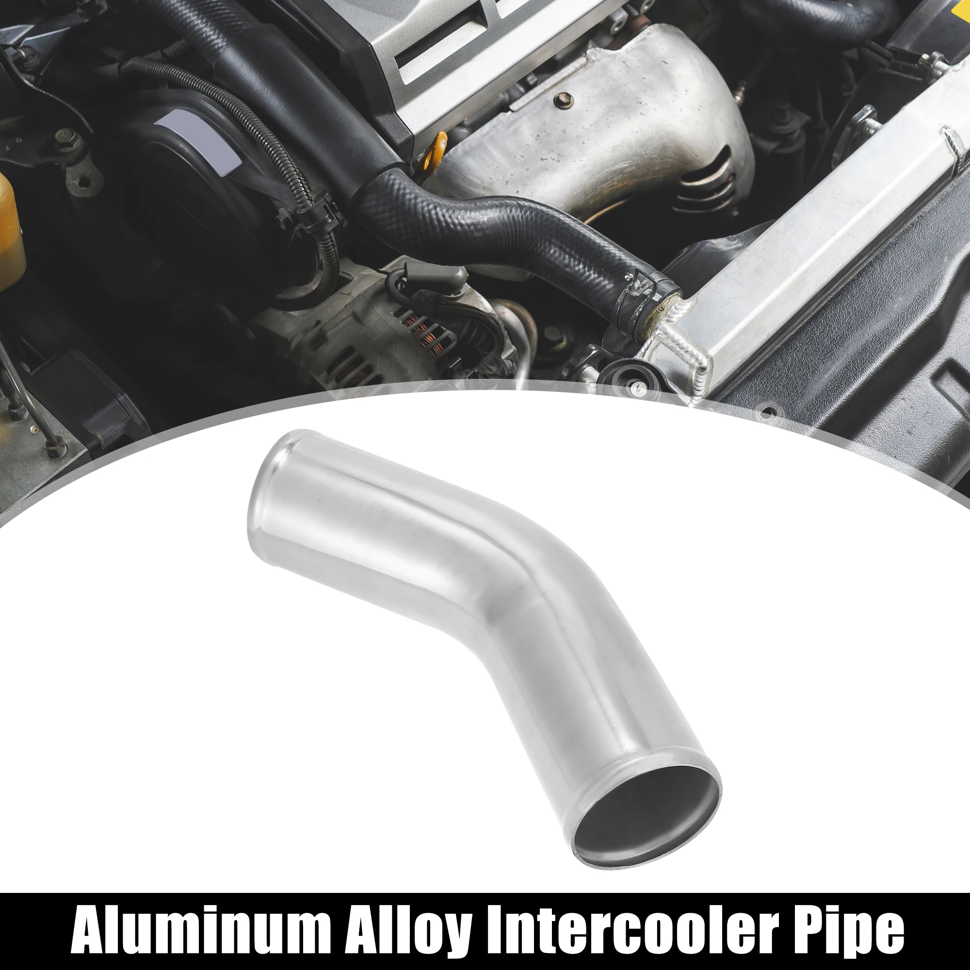 UXCELL Spruitstukslang Luchtinlaatbuis Universele OD 76 mm Lengte 300 mm 45 graden Aluminium buis Intercooler Pijp voor auto