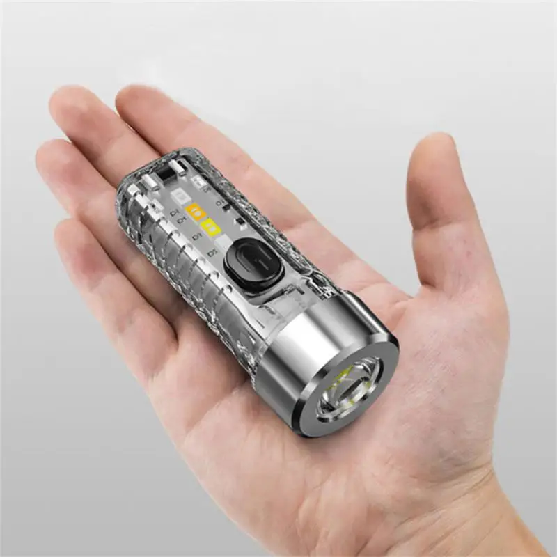 Mini Flashlight Keychain Light USB Waterproof Super Bright Multi-function Highlight USB Recharge Flashlight Camping Tools