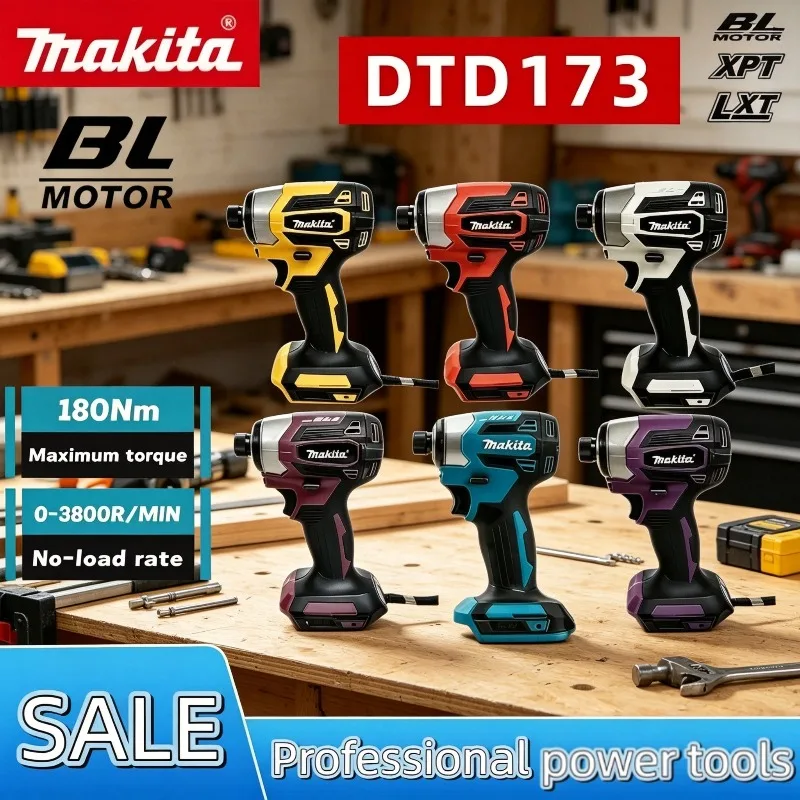 

Аккумуляторный ударный гайковерт Makita DTD173 180 Нм, бесщеточный, беспроводной, для дерева, с T-режимом, электрическая дрель, электроинструмент для аккумуляторов Makita