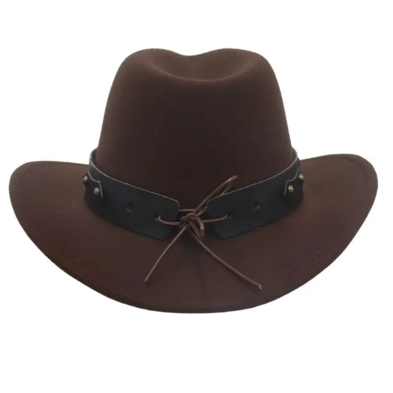 Vintage Western Cowboy Hat Timeless Men Women Cowboy Hat Curved Brim Jazz Cap Comfortable Felt Fedora Hat For Party Fashion Gift