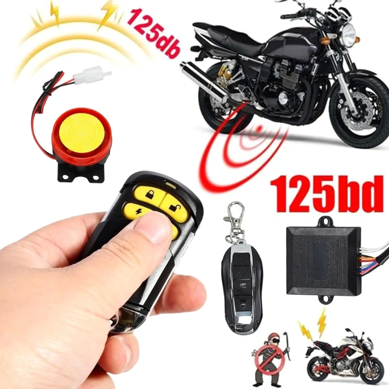 Anti Theft Alarm for Motorcycles & Beach Bikes Remote Control Start Kills Switches Replacement Multiple Alert Modes D7YA