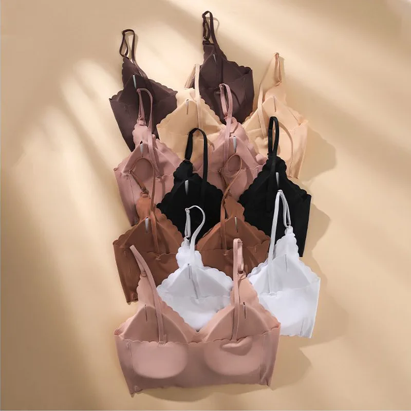 2 ks dámské ledově hedvábné bezešvé podprsenky, dámské vlnité spodní prádlo, dámské sexy bez ocelových kroužků, fitness běh, vesta na jógu, sportovní pohodlné tílko - náhled 4