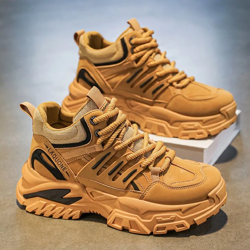 

Men's Shoes High-top Platform Sneakers Trend Versatile Sports Leisure Thick Soles Increase Height Tooling Boot Zapatillas Hombre