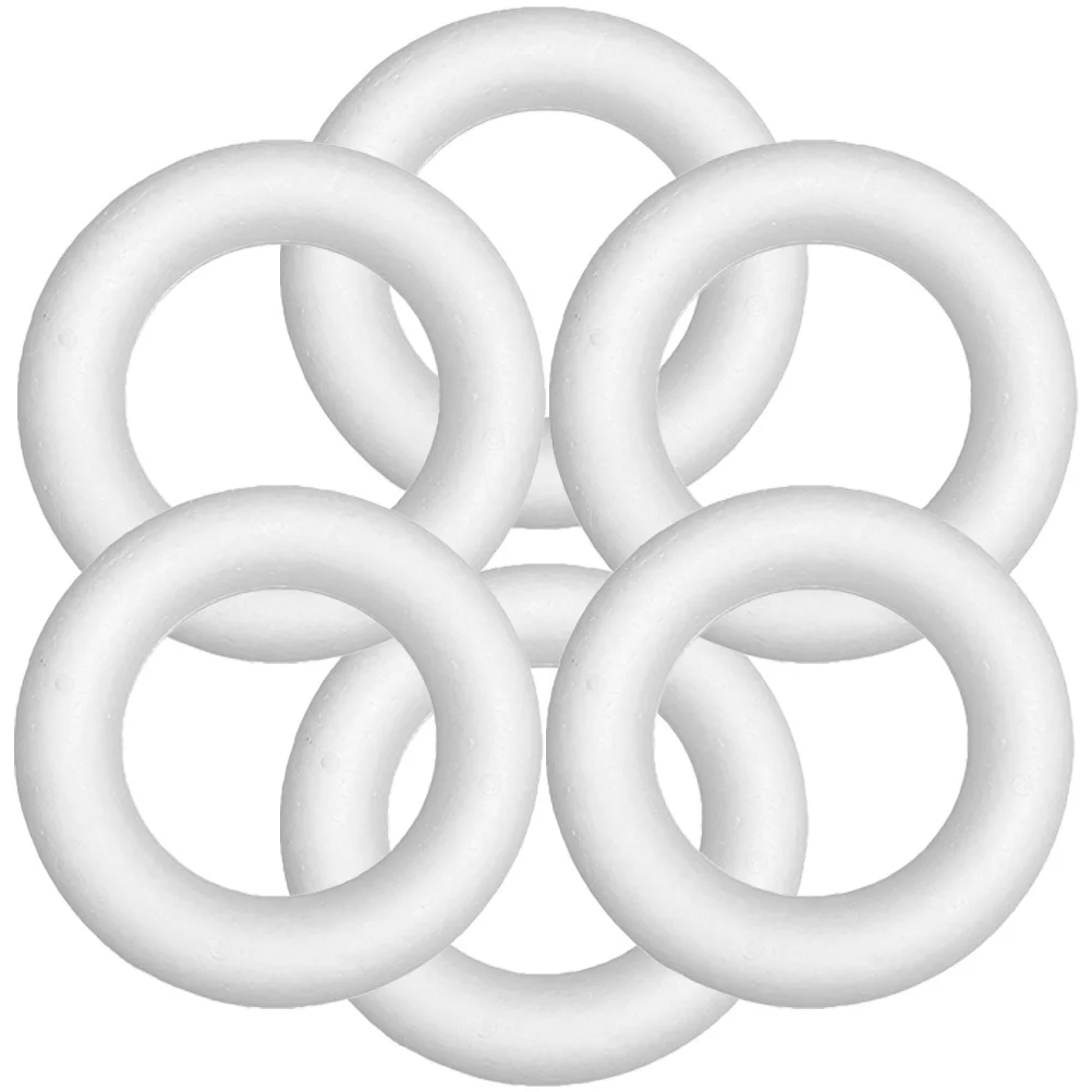 

6pcs Foam Circle Crafts Unfinished Blank Diy Craft Foam Models For Painting Wreaths Party Ornaments Desktop Decor Festival
