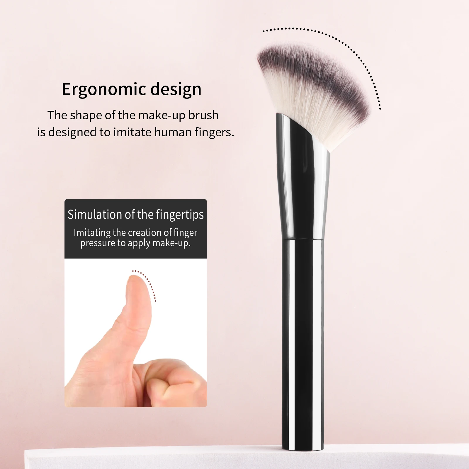 Pojedynczy pędzel do makijażu zapewniający idealną aplikację, bezszwowy wygląd, pędzel do podkładu z miękkim włosiem, modny design.