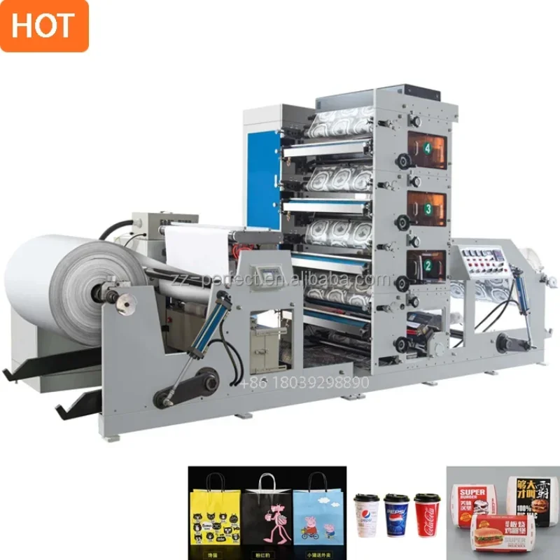 High Quality 6 Color Flexo Printer 4 Color Flexographic Printing Machine Hot Paper Cup Fan Transfer Printing Machine for Romania