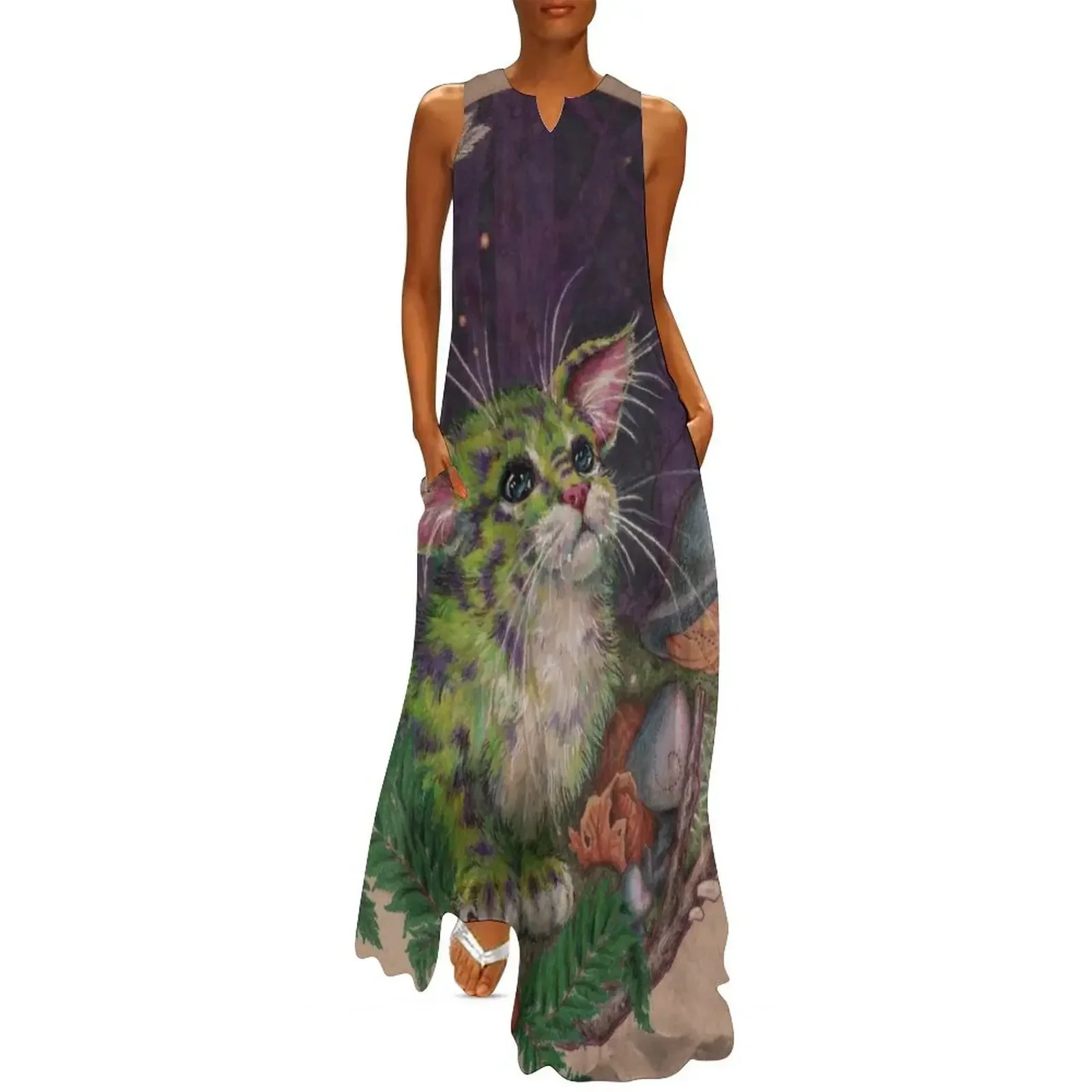 

Rare Sighting of the Gobbo Kitty Long Dress Clothing female ladies dresses for special occasions Women's long dress Dress