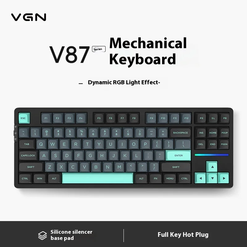 

Механическая клавиатура VGN V87/V87pro с тремя режимами, механическая Регулируемая механическая клавиатура, Эргономичная конструкция, клавиатура с горячим разъемом