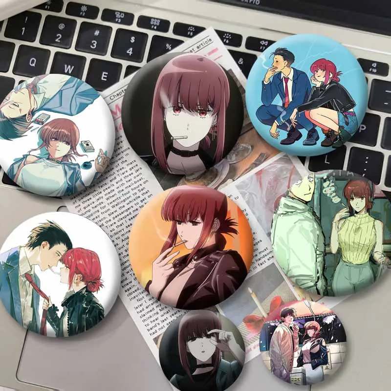 Anime ‌Smoking Behind The Supermarket with You‌ Badge Sasaki Yamada Cosplay Brooch on Backpack Hat Jewelry Pins Ornaments Gifts