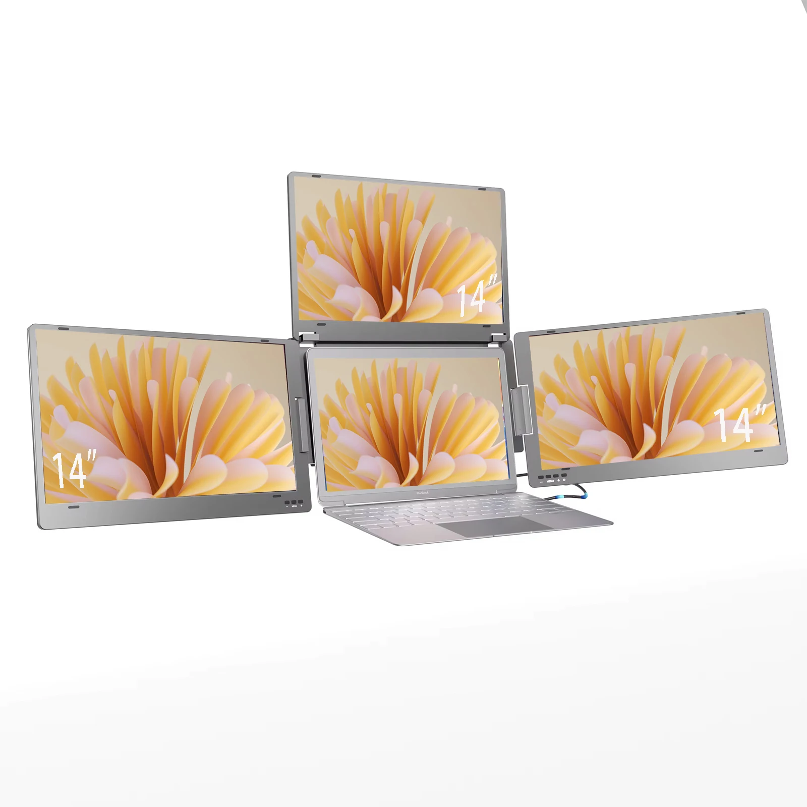 

Portable Four-screen Laptop Extender with IPS Panel, Business Series, 14-inch LCD Screen Compatible with Type-C Laptops