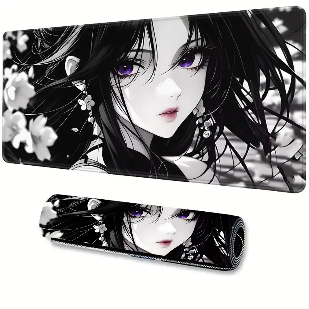 

Gaming Laptop Table Mat Black White Girls Anime Mouse Mat XL Aesthetics HYBXAXC Office Computer Accessories Pc Cabinet Carpet