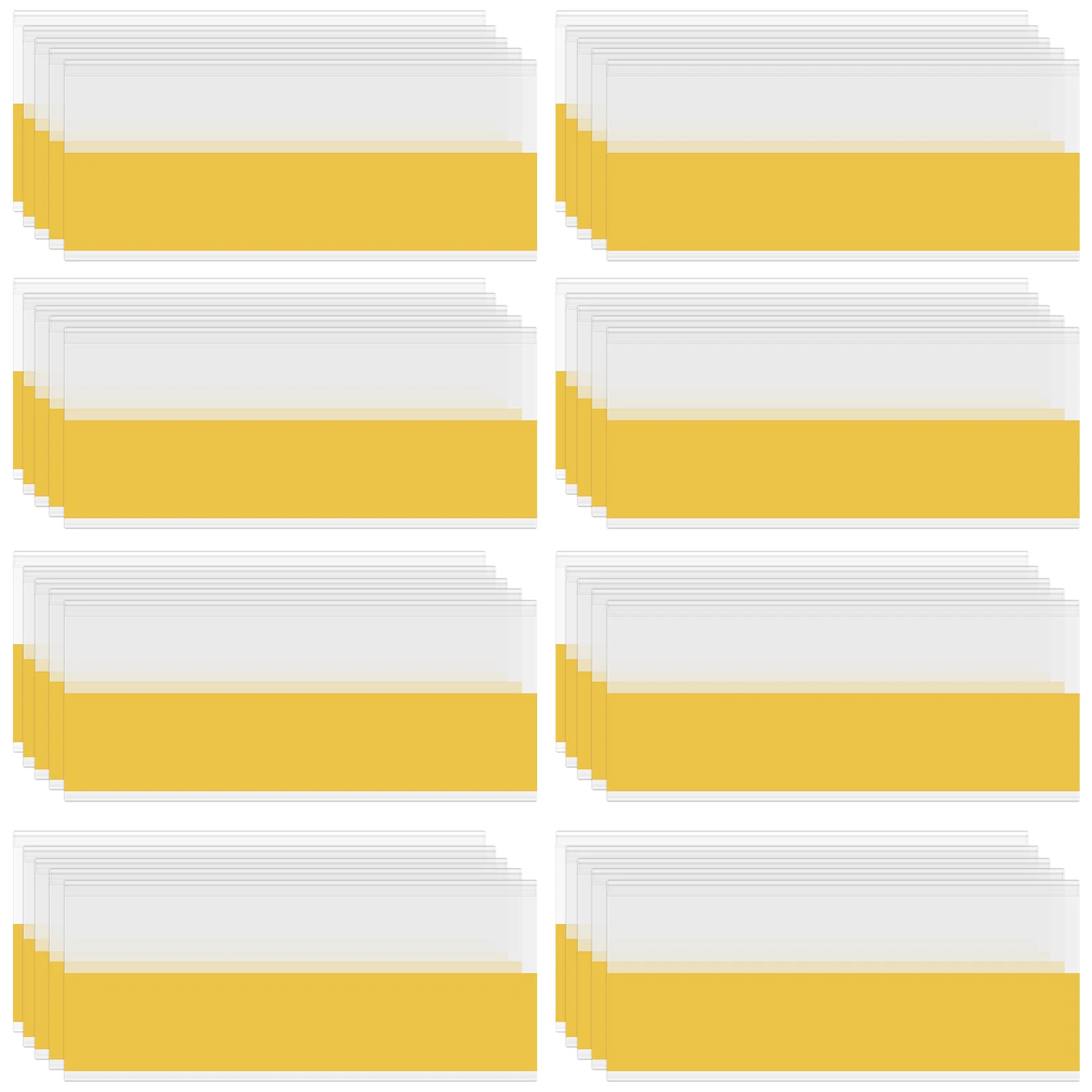 50pcs PVC Price Tag Holders Clear Label Displays Supermarket Shelf Signs Retail Store Organization Adhesive Card Storage