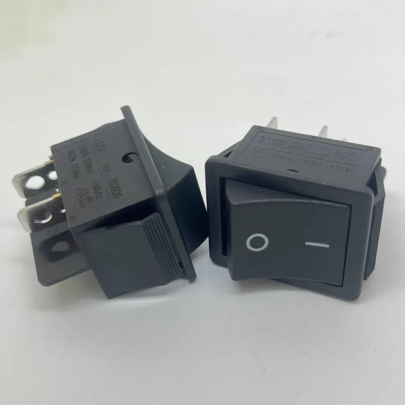 1~5pcs/lot RS606 four-pin two-speed black rocker plate large switch ship type original high-power KCD4-201N