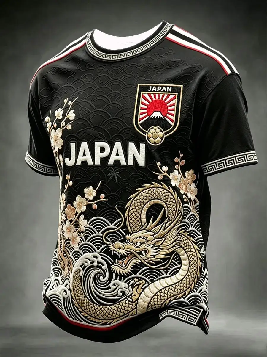 New Edition Japanese Fans Football Training T-Shirt - 3D Digital Printing - Comfortable and Breathable - Family Clothing