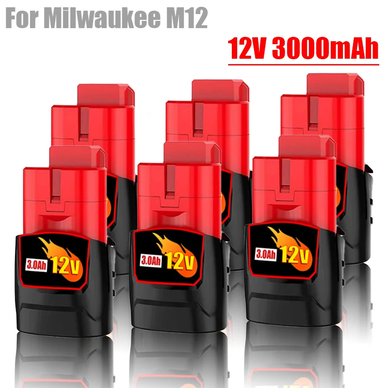 3.5Ah For Milwaukee M12 Battery Replacement For Milwaukee 12V Cordless Screwdriver Power Tools 48-11-2430 48-11-2411 48-11-2401
