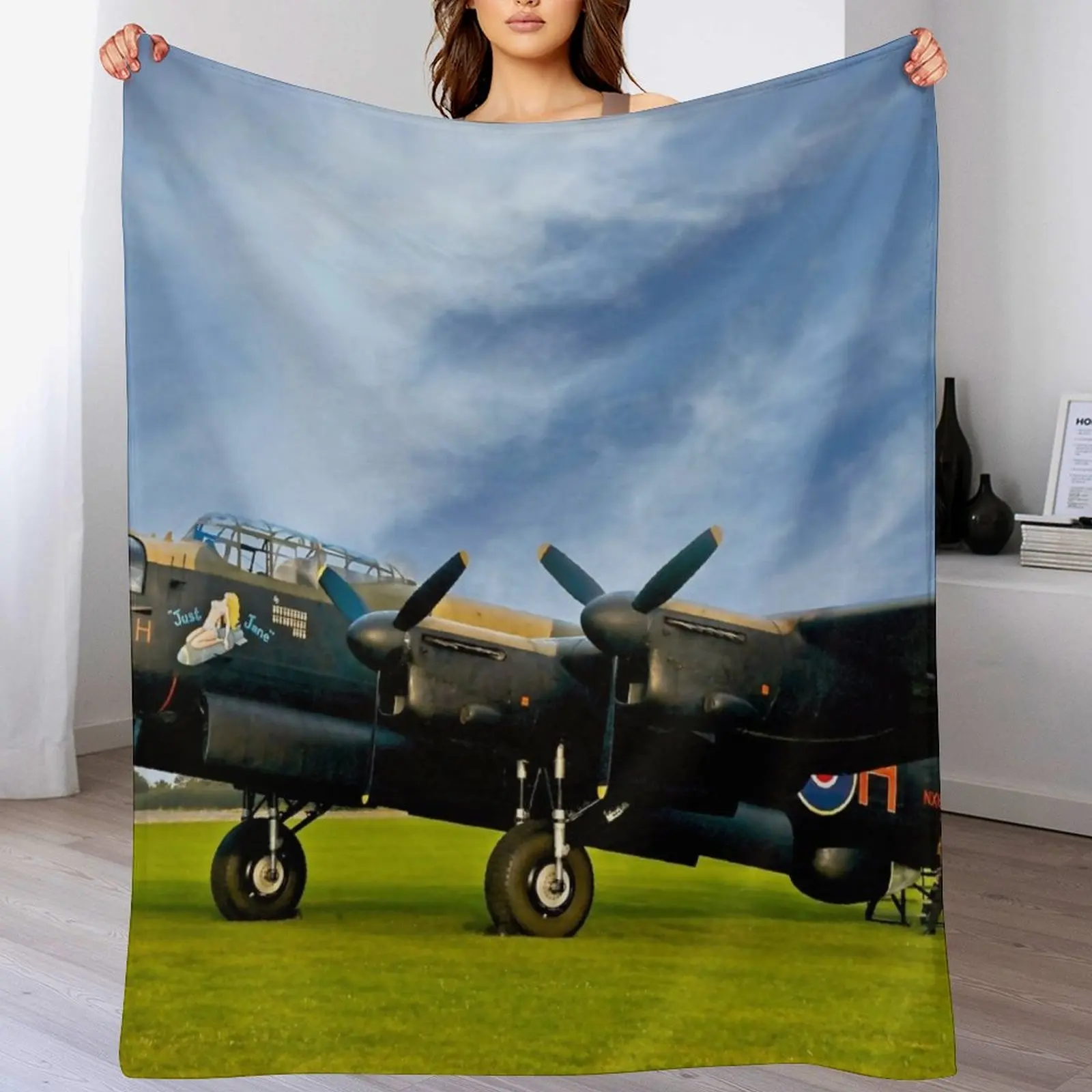 

RAF Lancaster Bomber Throw Blanket Warm Throw Blanket Gift for Anniversary