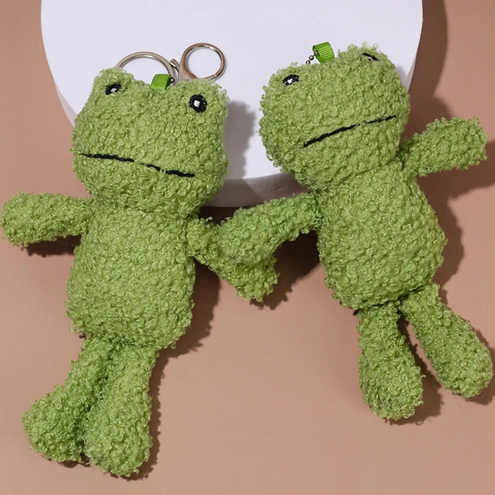 Plush Frog Keychain Soft Plush Stuffed Backpacks Phone Car Key Ring Keychain Accessories for Backpacks Bags Purse Birthday