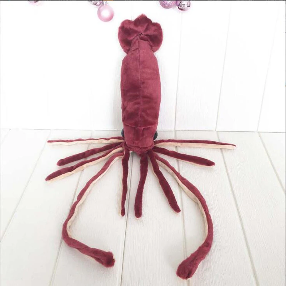 Wine Red Squid Marine Animal Octopus Children Plush Toy