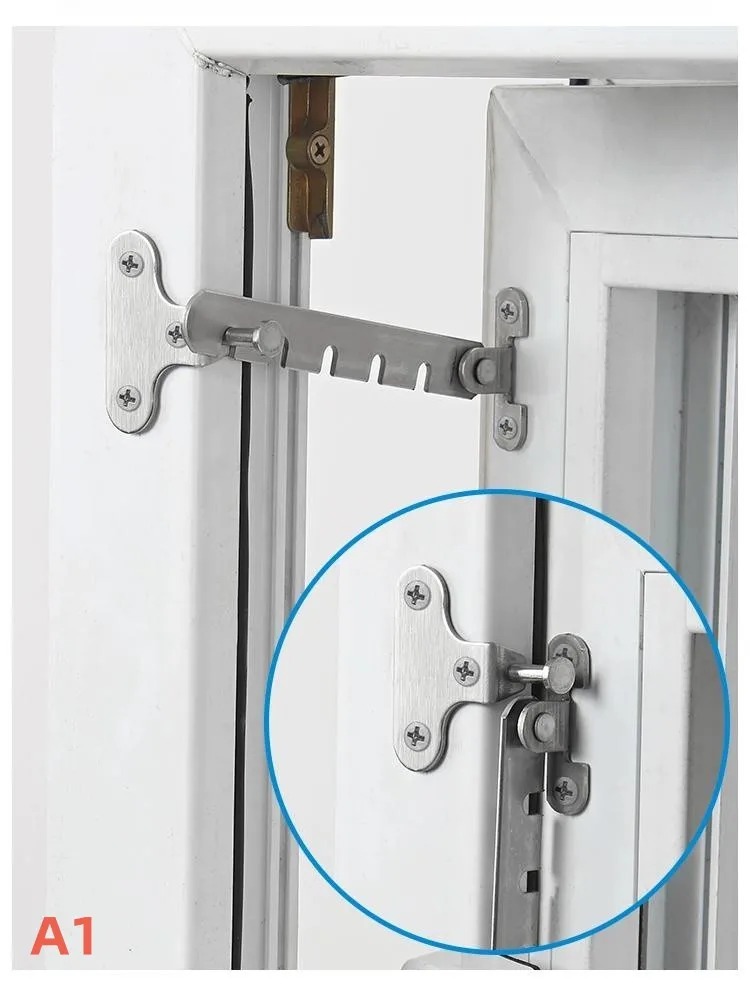 Seven/Eight Position Adjustable Child Window Safety Limit Holder, Metal and Plastic Available