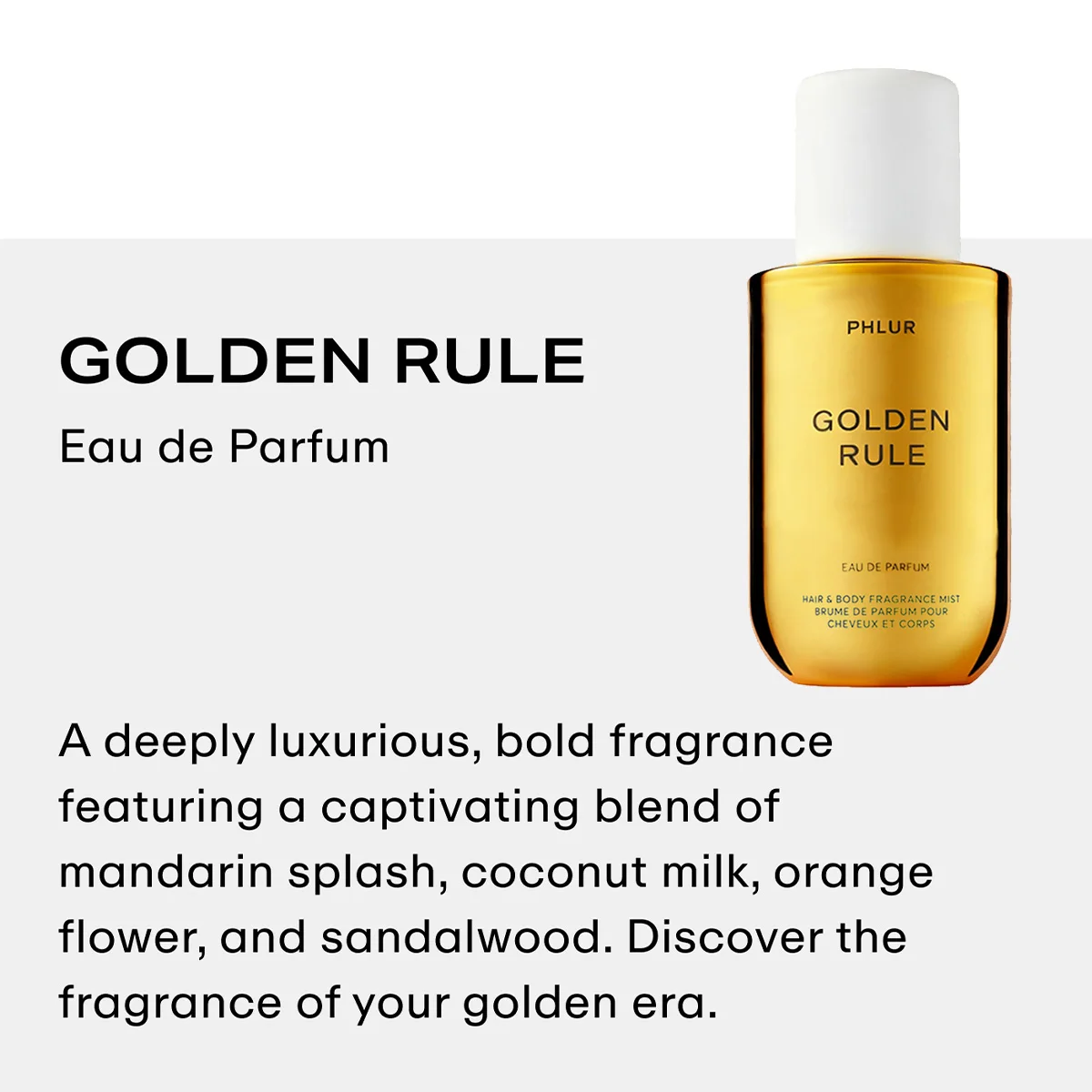 PHLUR 2-Piece Fragrance Set Heavy Cream Body Mist + Golden Rule Eau de Parfum Set – Hair & Body Mist (8 Fl Oz) + Full Size Perfume – Creamy Vanilla Gourmand & Fruity Floral Fragrance Duo view 7