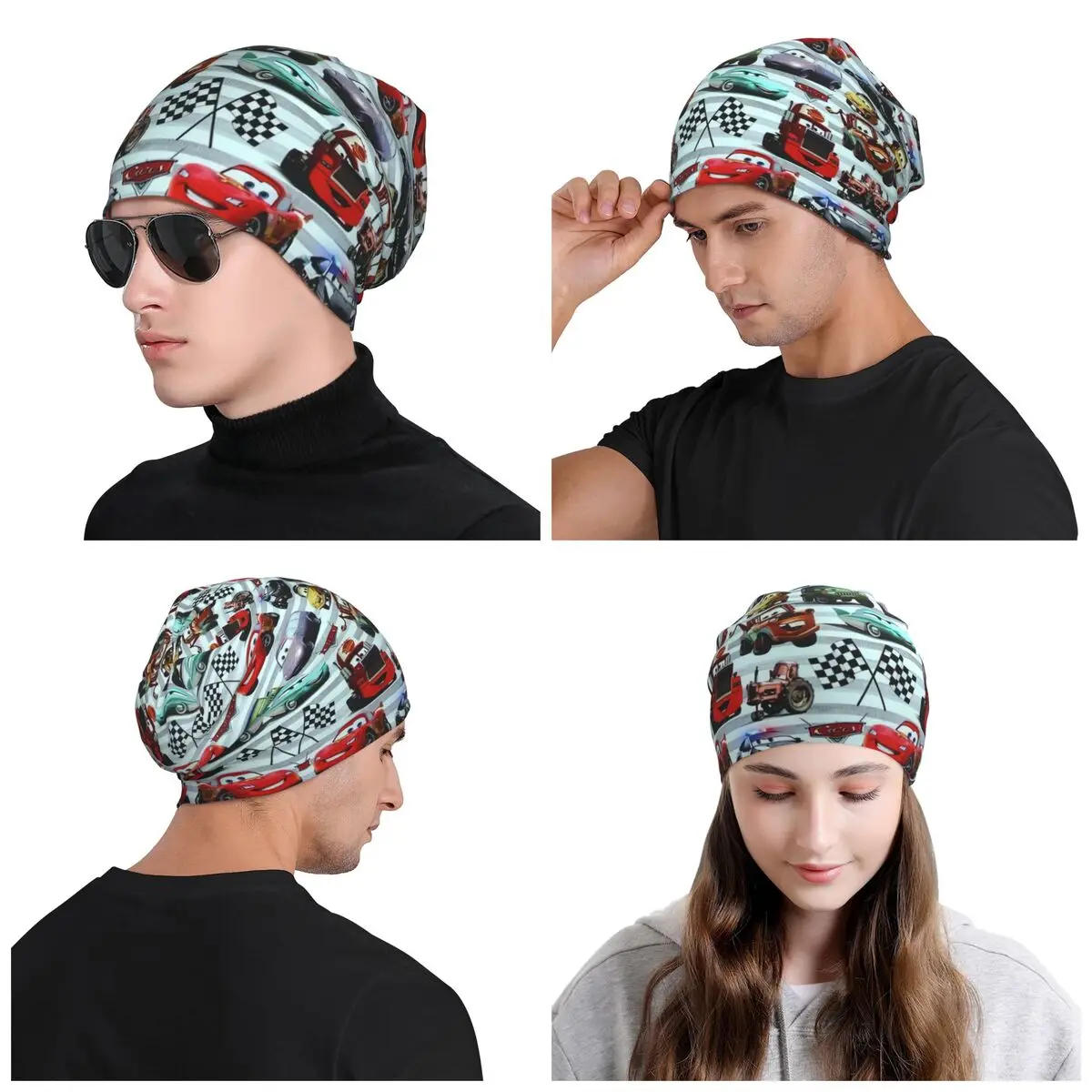 Lightning McQueen Car Race Skullies Beanies Caps Fashion Winter Warm Women Men Knitted Hat Adult Unisex Bonnet Hats