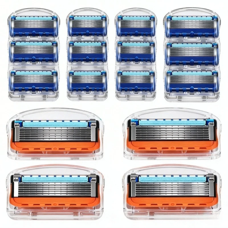 

5 Blade Manual Razor Replacement Heads Men's Shaving Cartridge Refills Safety Razor Blades For Smooth Close Shave Fit Fusion5
