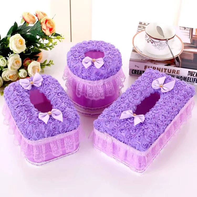 

Europe Lace Tissue Box Luxury France Style Napkin Holder Toilet Paper Case Vintage Wedding Decoration Hotel Tissue Storage Boxes