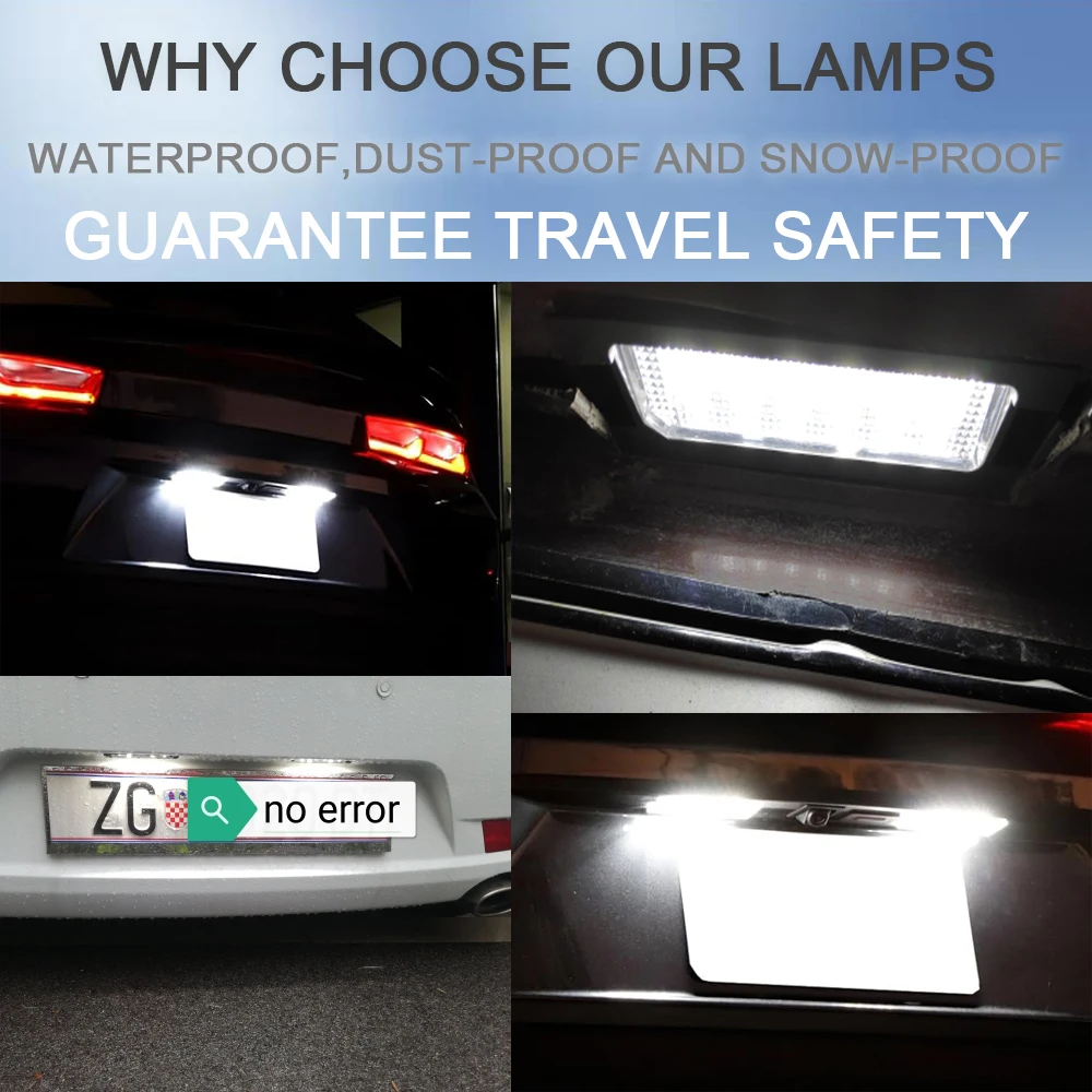 2x White LED Behind License Plate Light For Hyundai Accent Elantra GT Hatchback I30 CW KIA PRO Ceed Canbus Reverse Tag Lamp