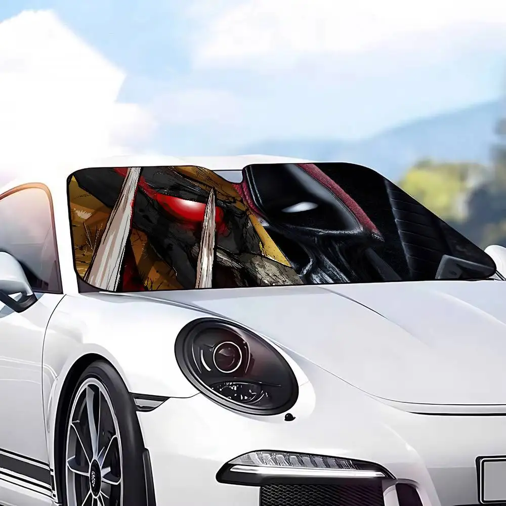 فيلم W-Wolverine سيارة ظلة سيارة الشمس قناع الشمس قناع العالمي الزجاج الأمامي للطي الشمس قناع